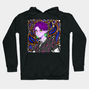 sweetheart purple elf, with magical patterns Hoodie